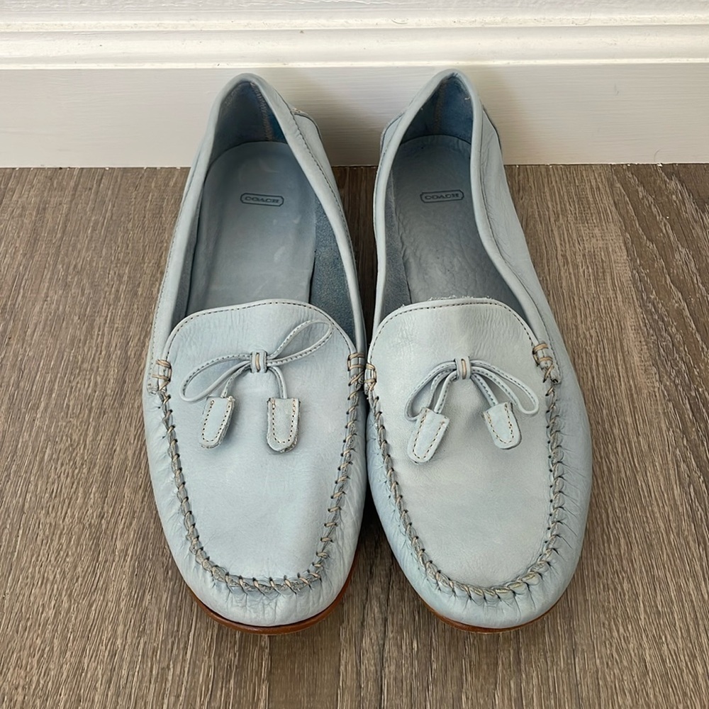 Light Blue Coach Loafers